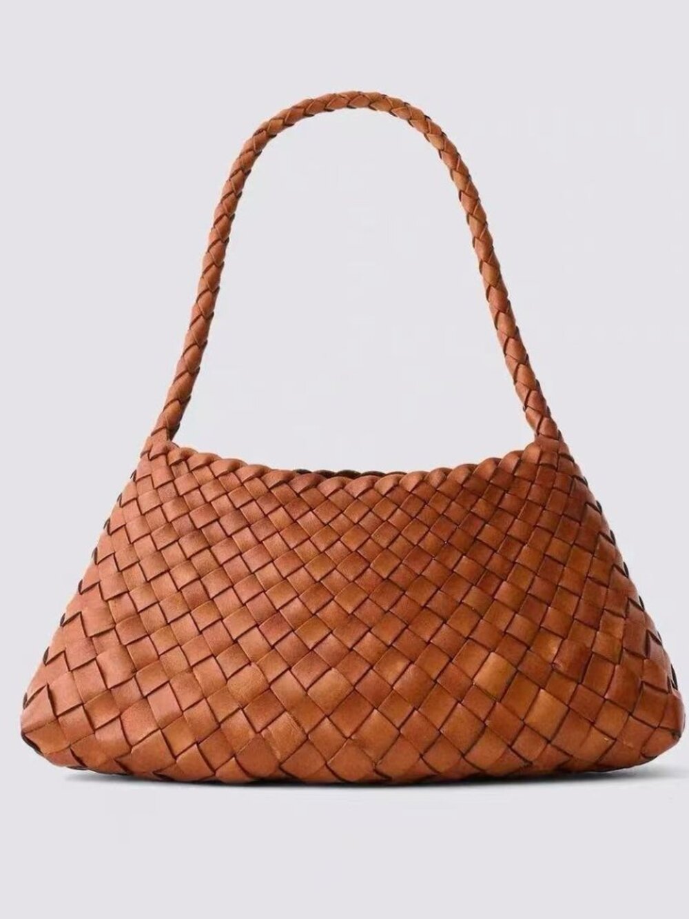 Dragon Diffusion Cognac Brown Woven Leather Shoulder Bag - Picture 3 of 10